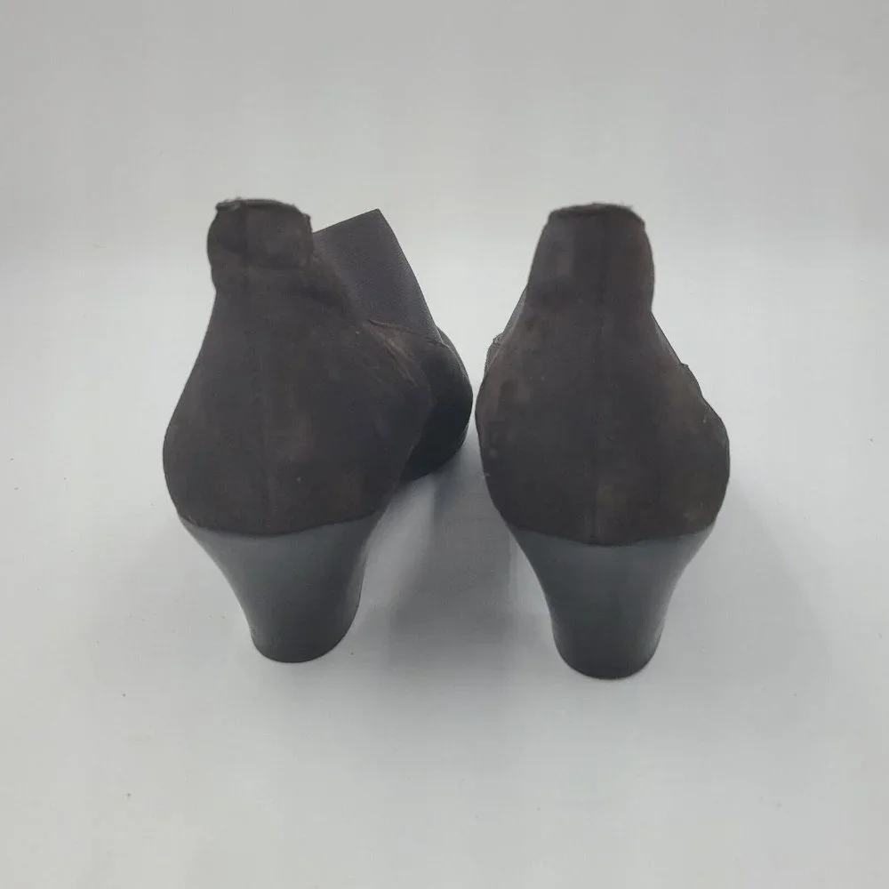 NEW Munro Francee Brown Suede V-Neck Heeled Ankle Bootie Women's Size 10M - Picture 7 of 11